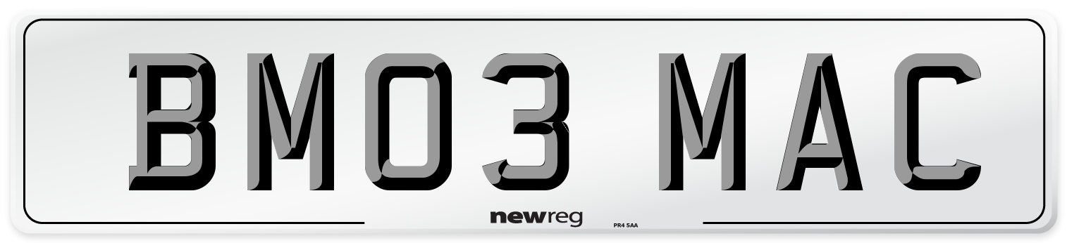 BM03 MAC Number Plate from New Reg